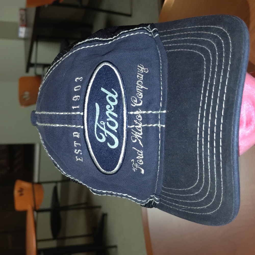 Ford Ford Motor Company Embroidered Logo Trucker Mesh Snapback Cap Hat